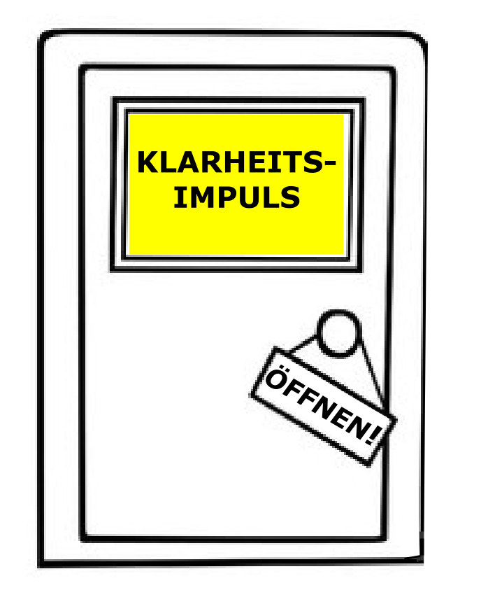 Gelbe Tür zum KLARHEITS-IMPULS – frische Ideen und klare Sicht gewinnen.