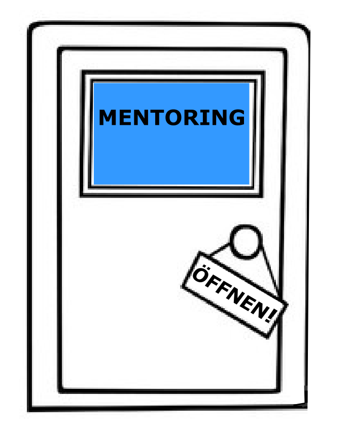 Blaue Tür zum MENTORING – Profitieren Sie von Erfahrung, Kontakten und Know-how Ihrer Mentorin! 